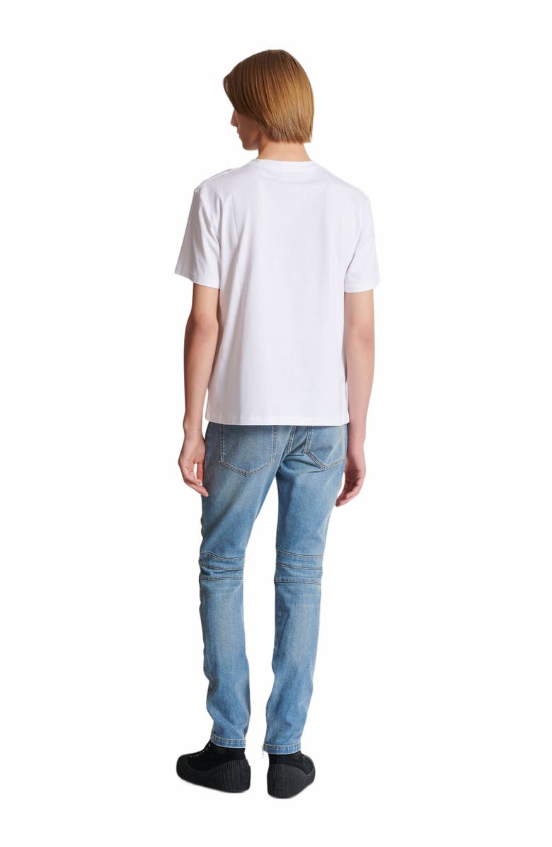 Balmain Small Balmain Stamp Printed T-Shirt, Alternate, color, White