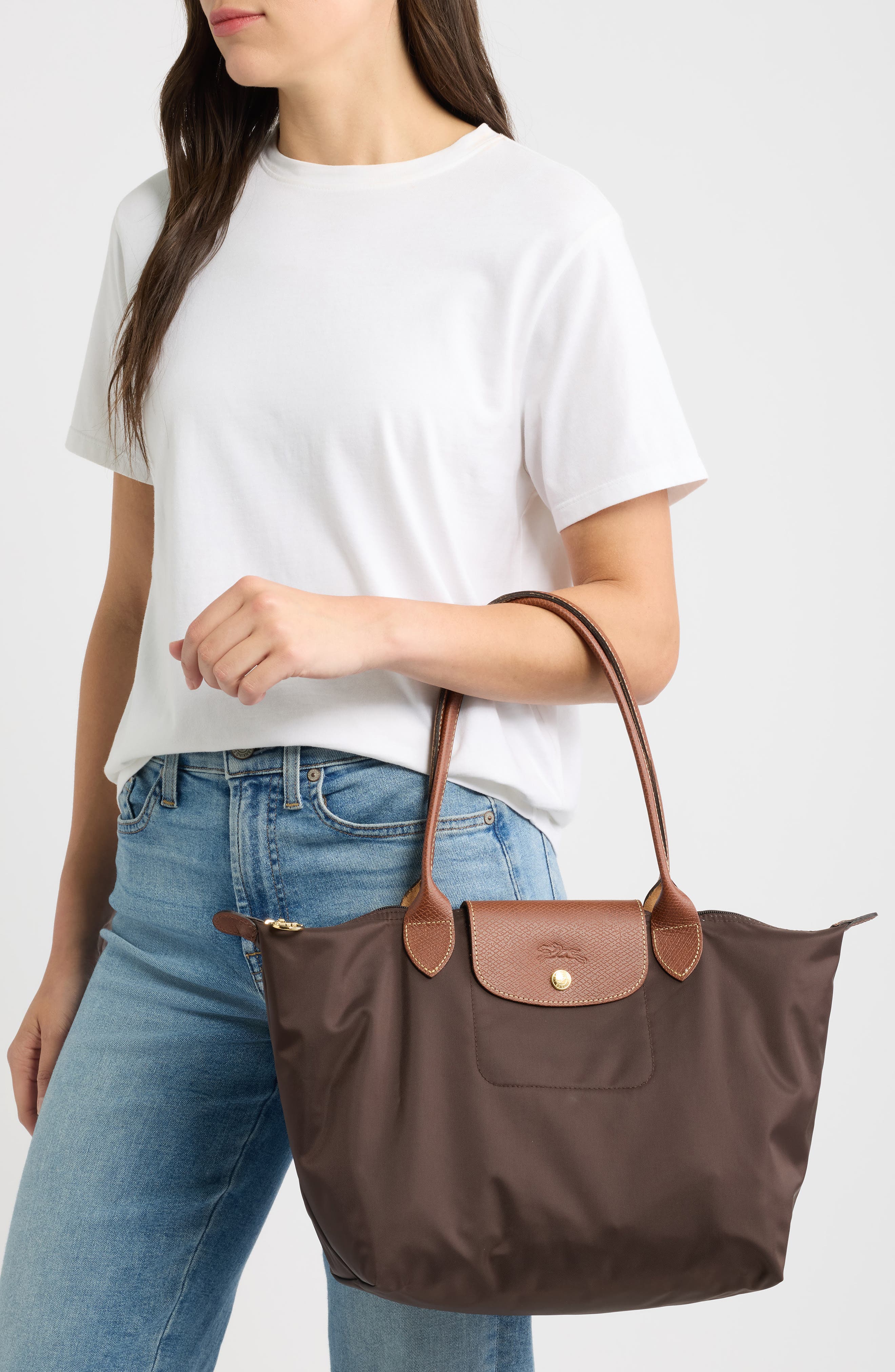 Medium Le Pliage Nylon Shoulder Tote, Alternate, color, MOCHA