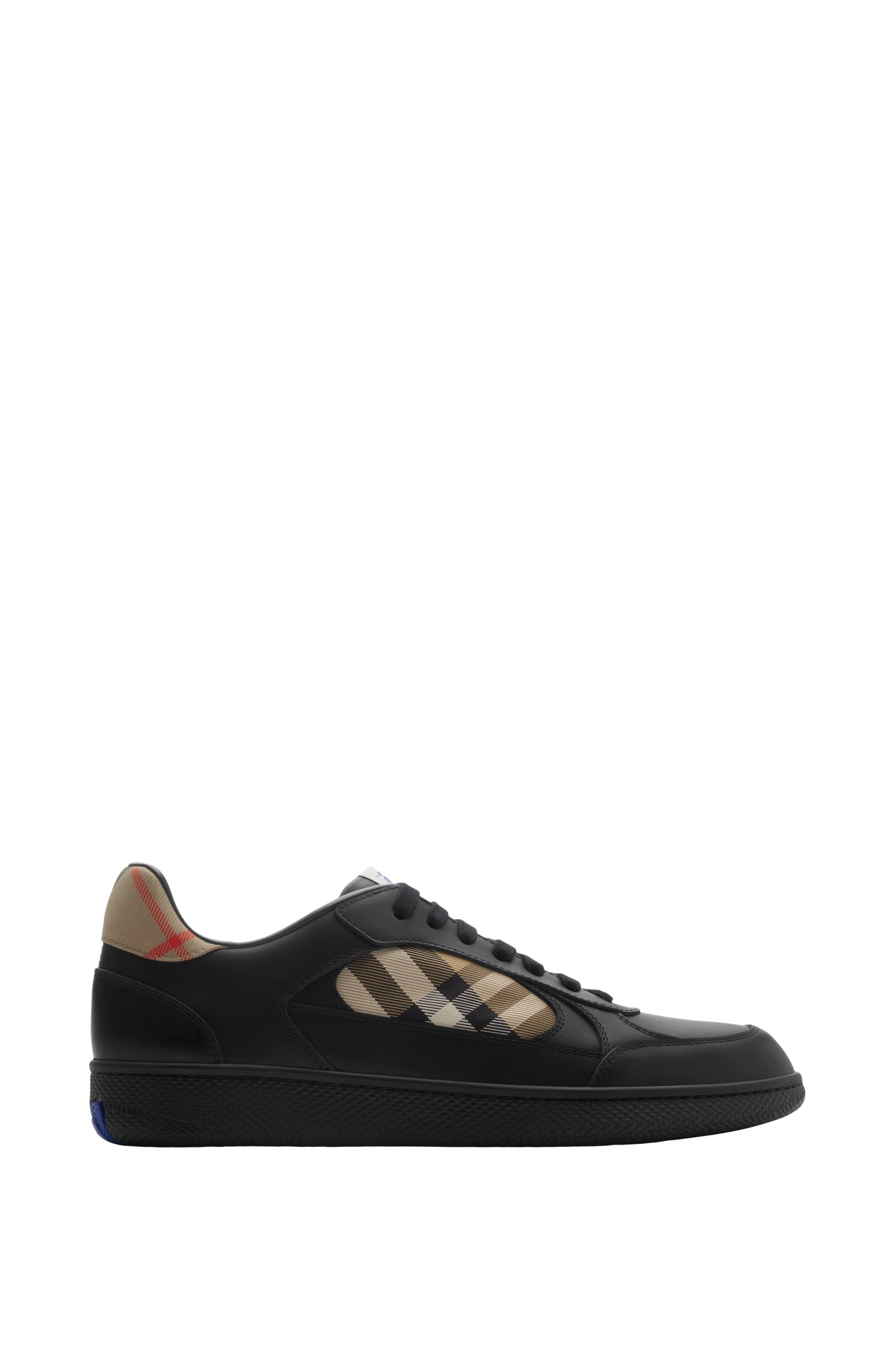 Burberry Leather and Check Terrace Sneakers, Main, color, 