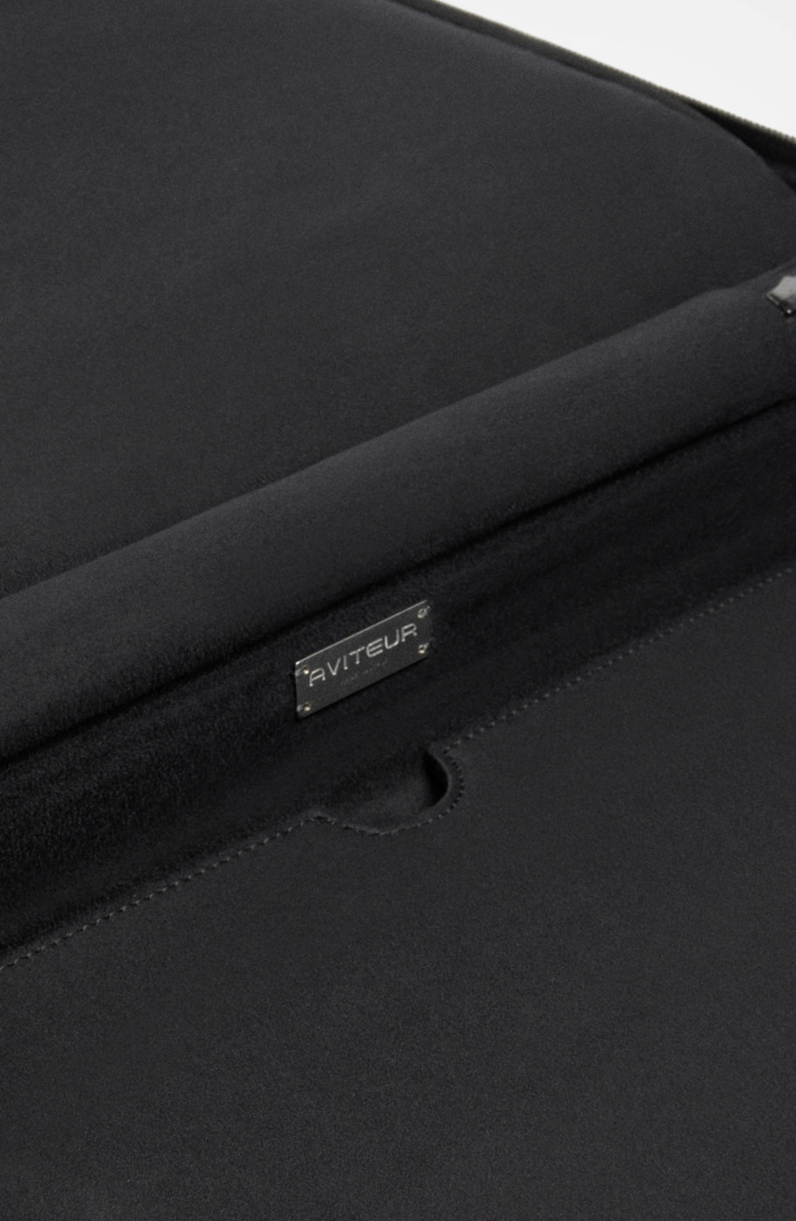 Aviteur Calfskin Lucite Handle Carry-on 19 Luggage, Alternate, color, Black / Palladium