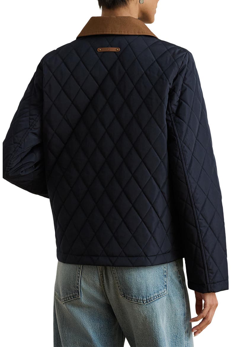 Twill Collar Quilted Jacket, Alternate, color, DARK NAVY