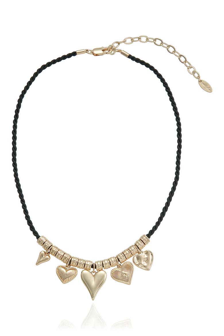 Heart Cord Pendant Necklace, Alternate, color, GOLD