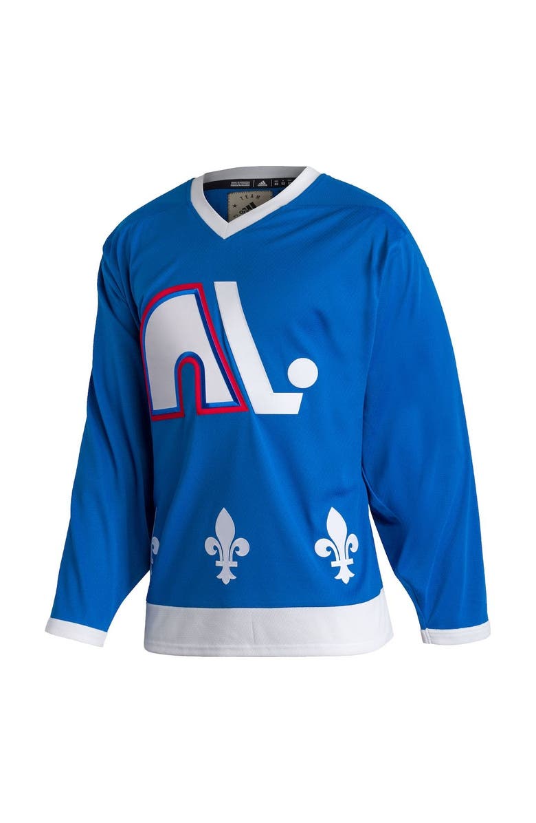 adidas Men's adidas Blue Quebec Nordiques Team Classics Authentic Blank Jersey, Alternate, color, 