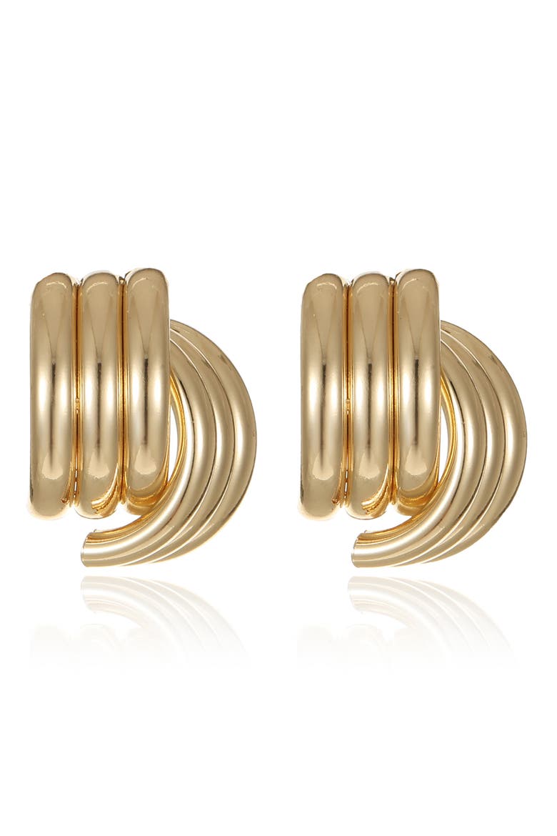 Love Knot Huggie Hoop Earrings, Alternate, color, GOLD