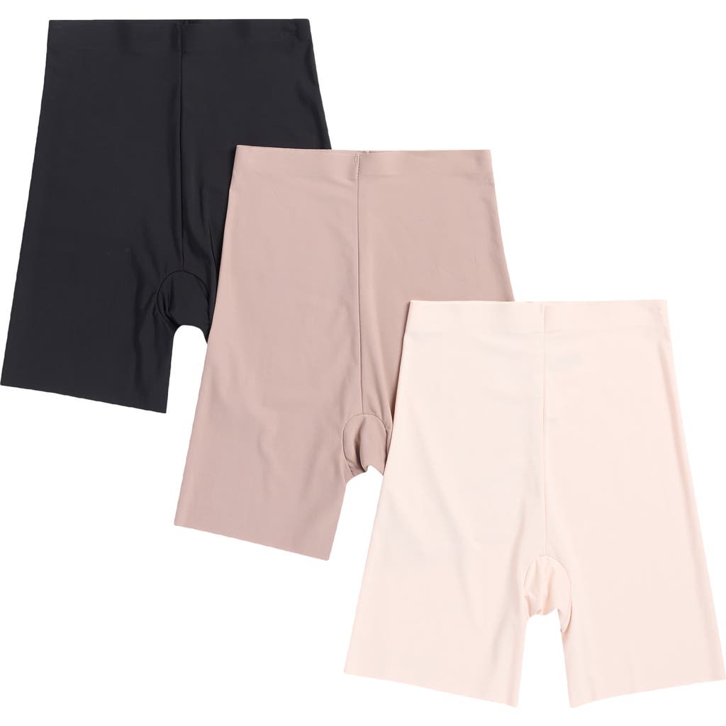 Shop Skinny Girl 3-pack Seamless Shaping Shorts In Light Mocha/beige/black