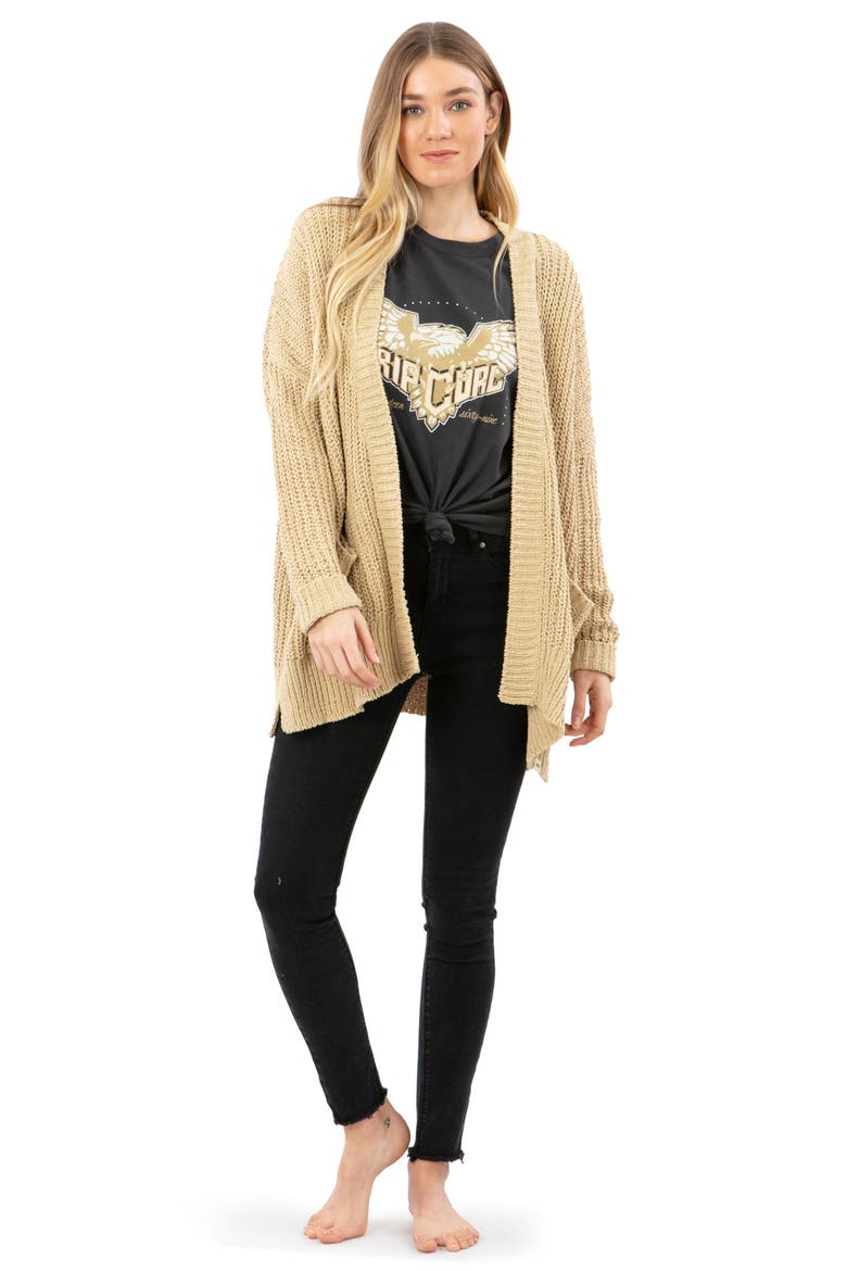 Safari Sun Open Front Cardigan, Alternate, color, SAND