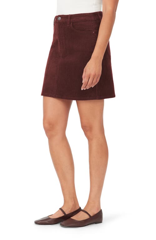 Kensie High Waist Corduroy A-line Skirt In Brown
