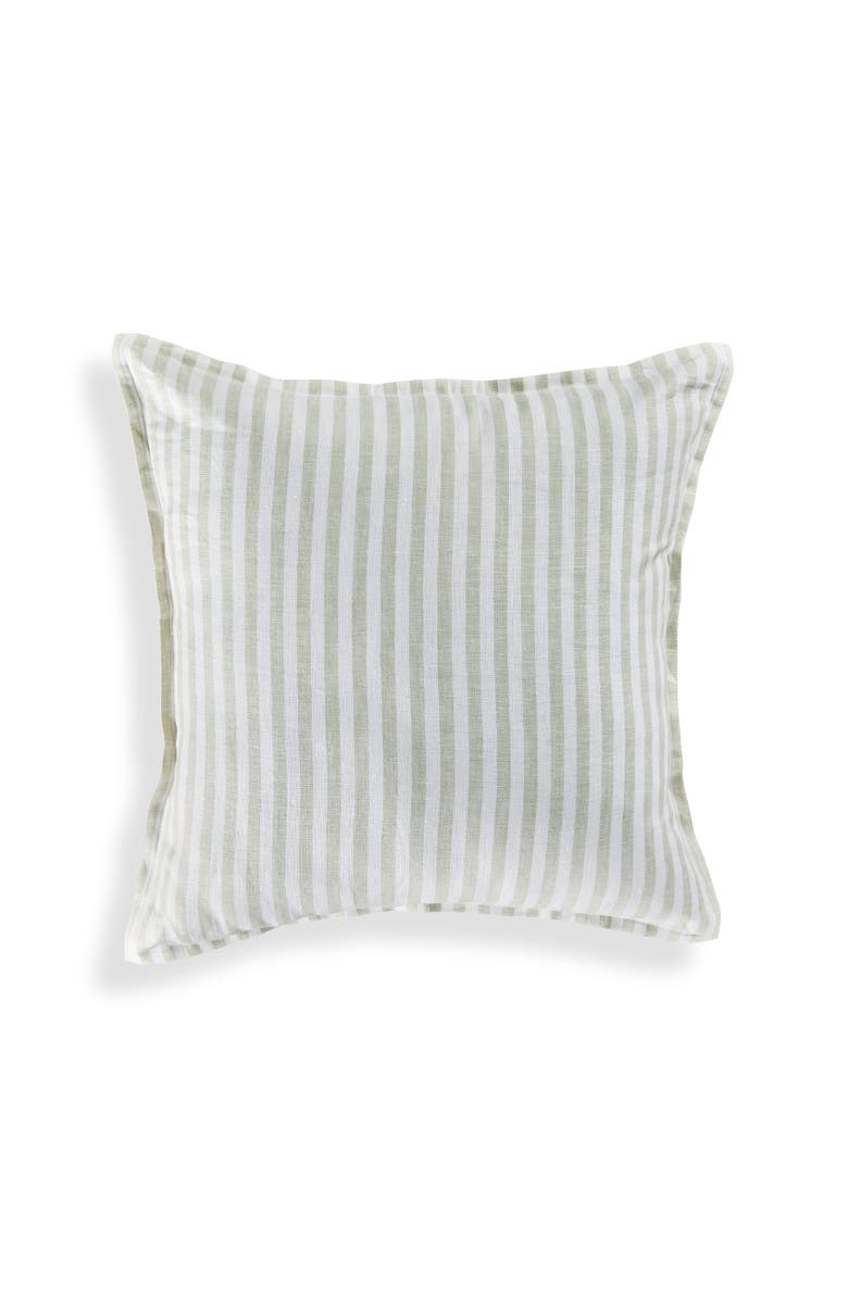 Solino Home Linen Pillow Cover - Santa Barbara, Main, color, Sage And White