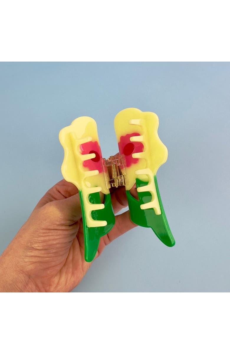 Centinelle Neon Yellow Flower Hair Claw, Alternate, color,