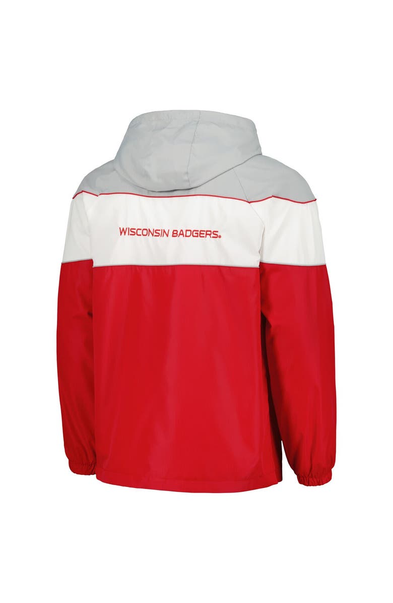 G-III SPORTS BY CARL BANKS Men's G-III Sports by Carl Banks Red Wisconsin Badgers Center Line Half-Zip Raglan Hoodie Jacket, Alternate, color, Red