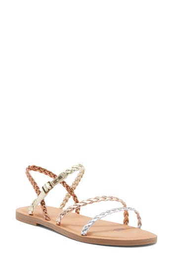 Toms Kira Braided Sandal In Gold Multi