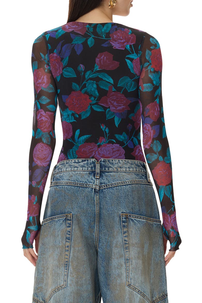 Ines Square Neck Top, Alternate, color, PLUM ROSES
