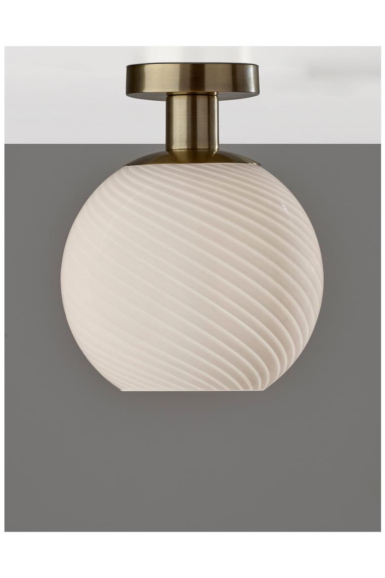 Swirl Antiqued Brass Flush Mount Light, Alternate, color, ANTIQUE BRASS