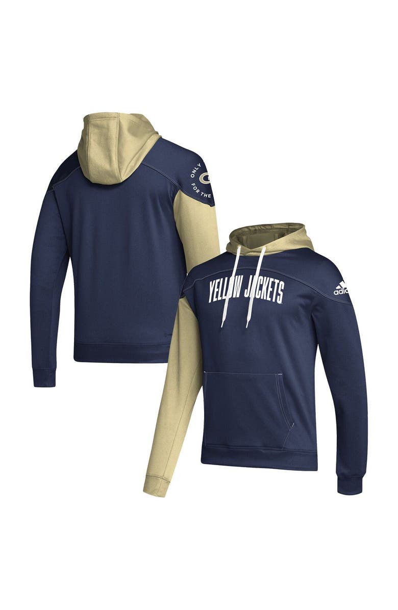 adidas Men's adidas Navy Georgia Tech Yellow Jackets Block Stadium Pullover Hoodie, Main, color, 