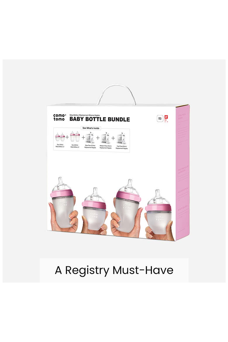 Baby Bottle Bundle, Alternate, color, PINK