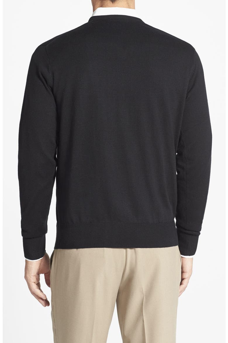 Silk, Cotton & Cashmere V-Neck Sweater, Alternate, color, BLACK