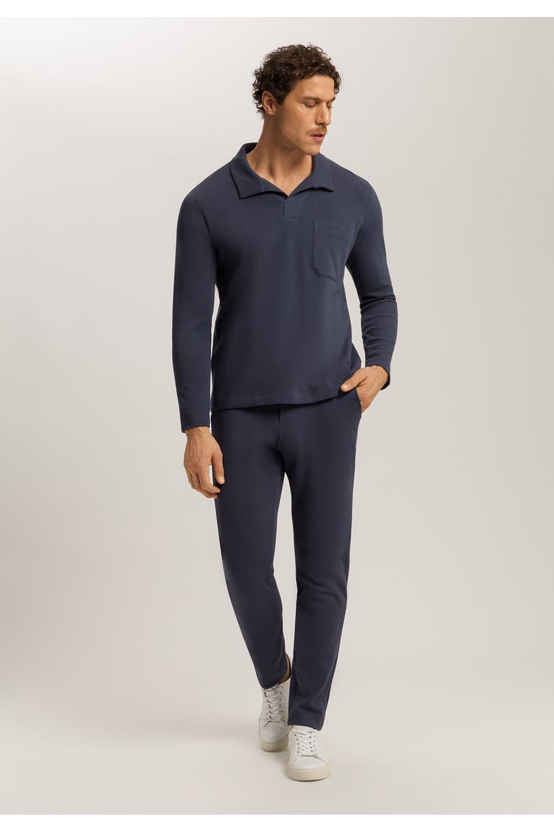 Travelwear Cotton Polo Collar Pullover, Alternate, color, Ombre Blue