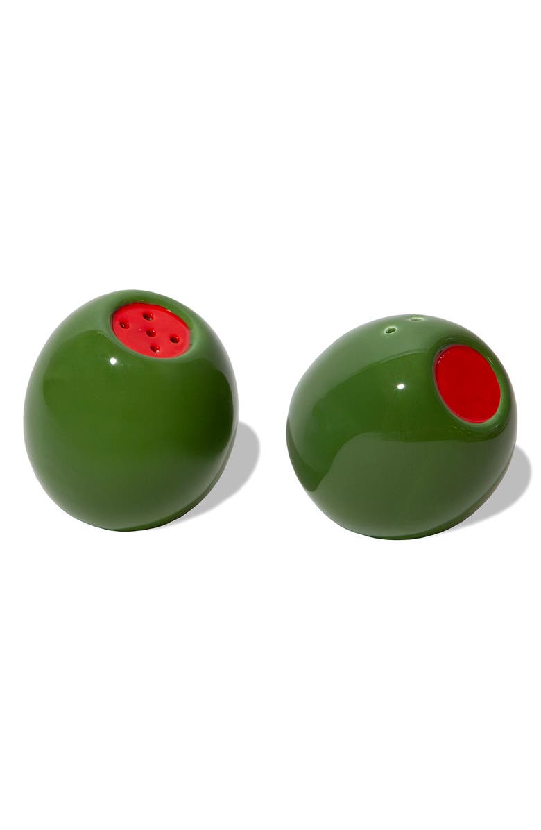 doiy Olivia Ceramic Salt & Pepper Shakers, Main, color, Green