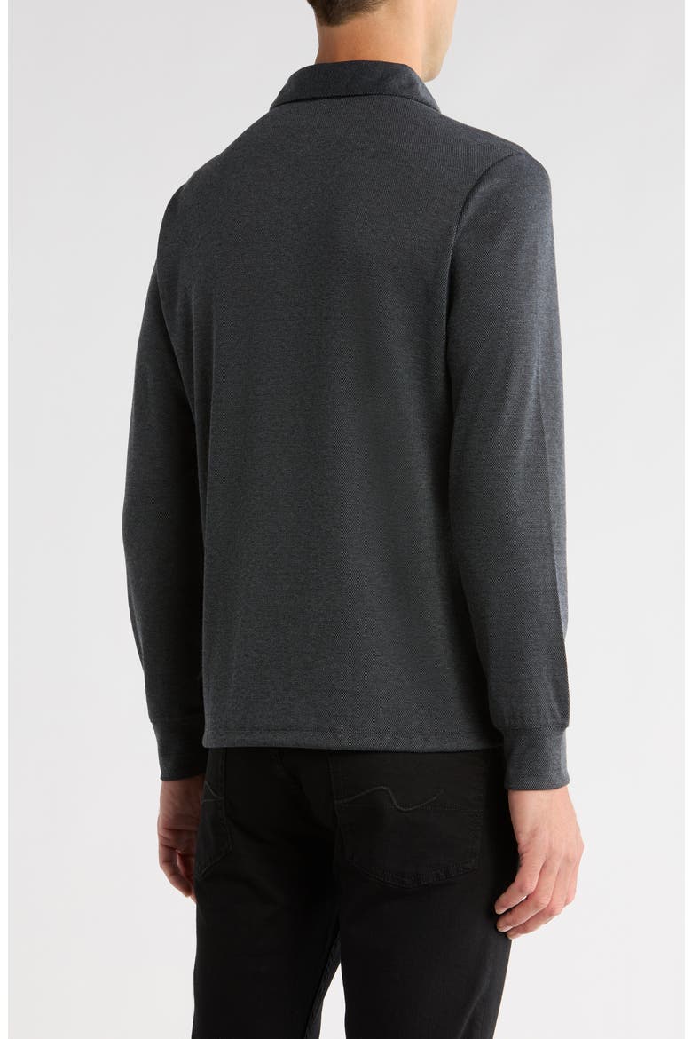 Griffin Long Sleeve Knit Polo, Alternate, color, BLACK