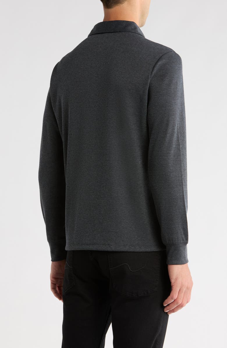 Robert Barakett Griffin Long Sleeve Knit Polo, Alternate, color, Black