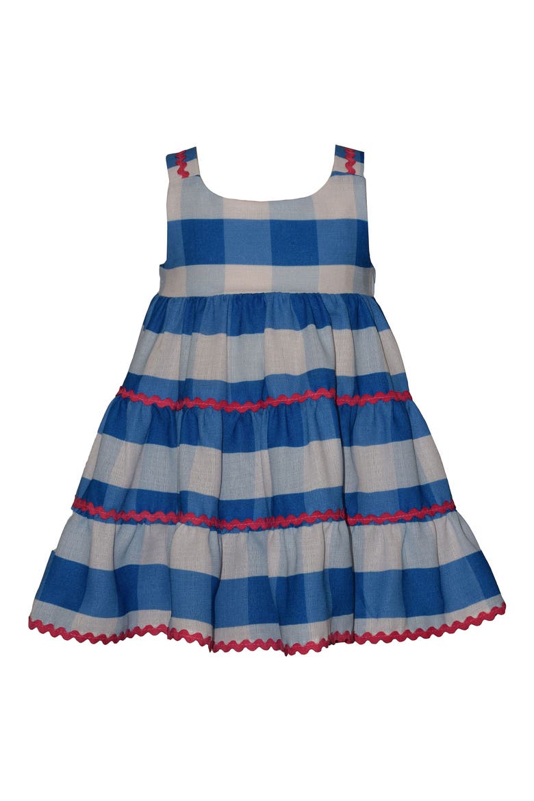 Kids' Rickrack Check Dress, Main, color, BLUE