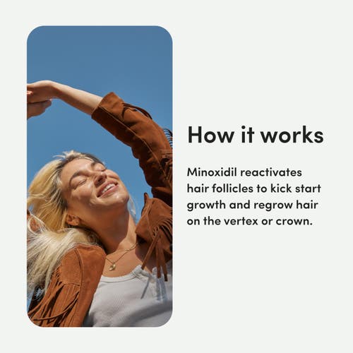 Hims & Hers Topical Minoxidil Solution 2% Hair Regrowth Treatment, Clinically Proven In White