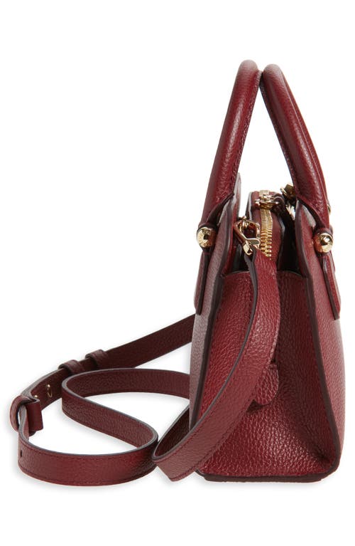 Strathberry Georgia Mini Fine Grain Leather Tote Bag In Burgundy