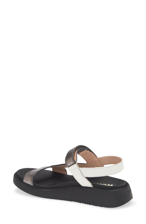 Wonders Colorblock Leather Sandal In Black/silver Multi