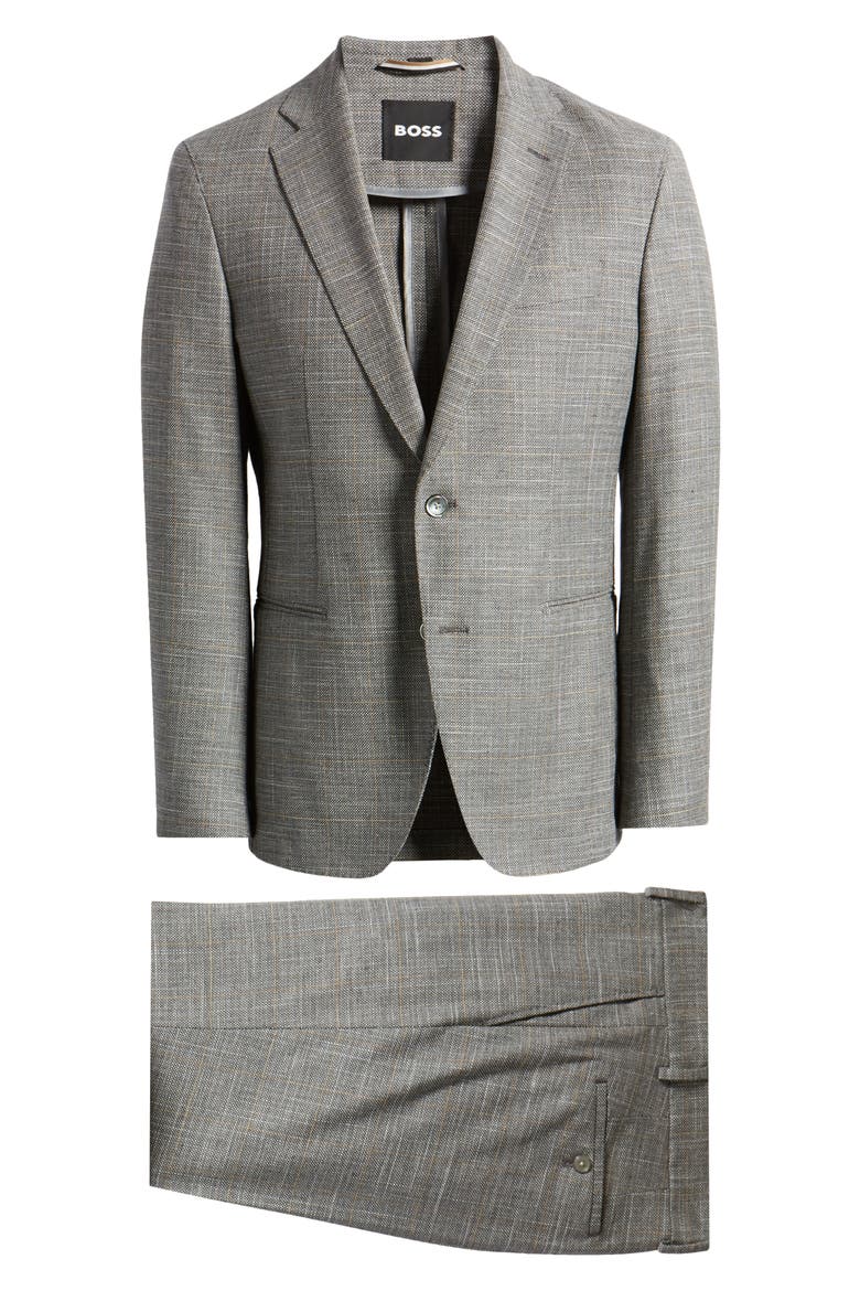 Huge Wool Blend Suit, Main, color, SILVER