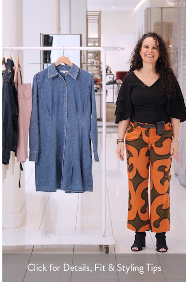 Camille Long Sleeve Denim Shirtdress video