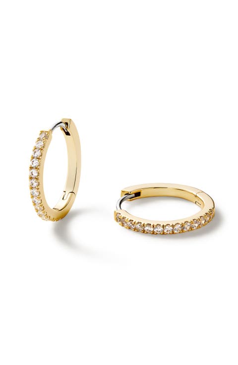 Gold Huggie Hoop Earrings - Pave Huggie Hoops Medium