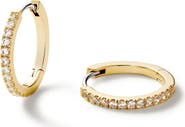 Ana Luisa Gold Huggie Hoop Earrings - Pave Huggie Hoops Medium