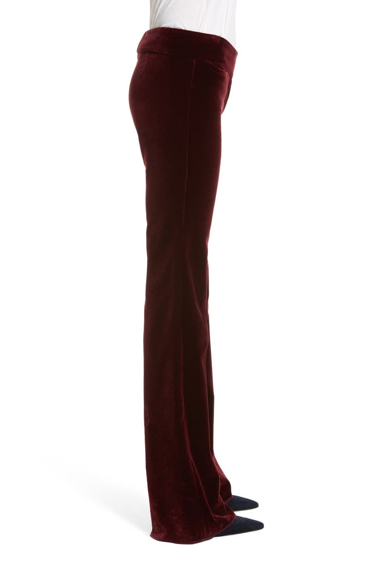 Amoire Velvet Flare Pants, Alternate, color, BURGUNDY
