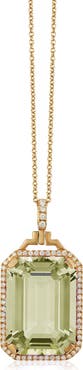 GOSHWARA Gossip Emerald-Cut Prasiolite Pendant Necklace