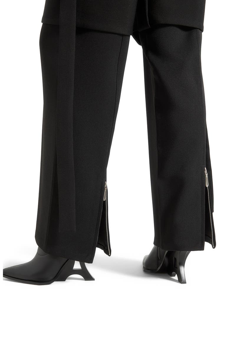 Isabelle Tailored Belted Strap Detail Trousers, Alternate, color, Black
