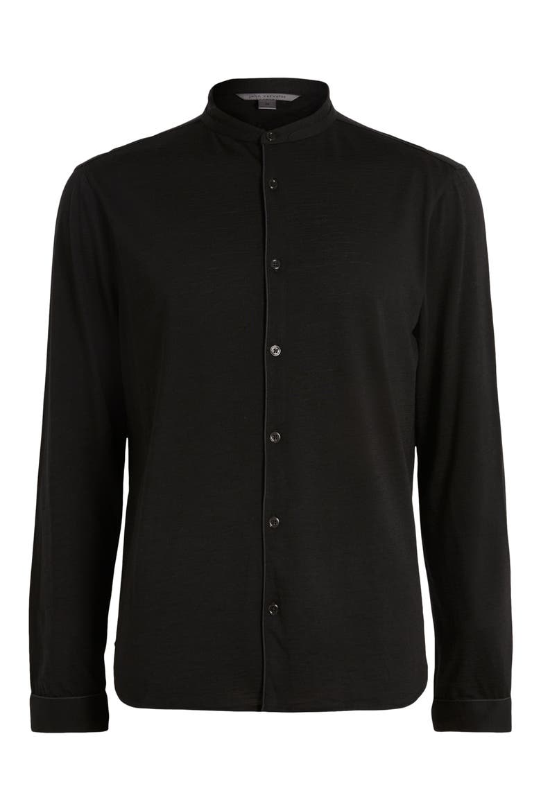 Fulton Regular Fit Wool Button-Up Shirt, Alternate, color, BLACK