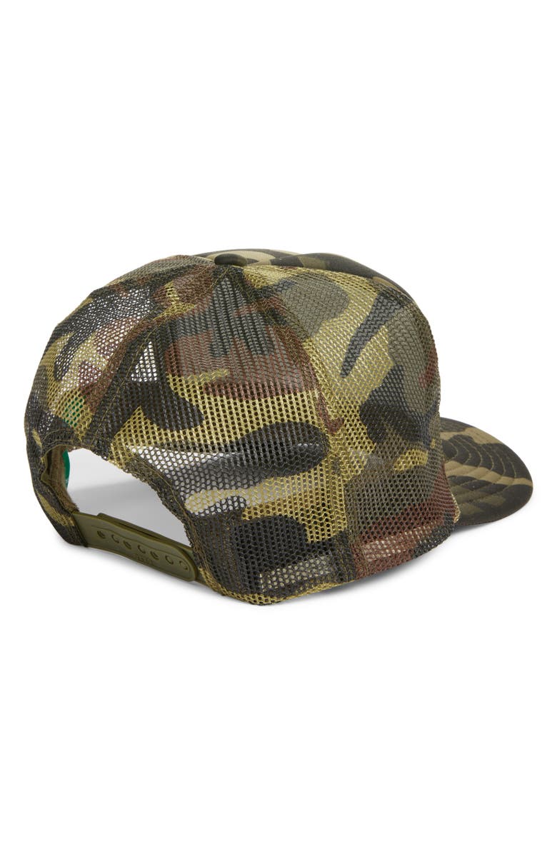 Friday Feelin’ Support Day Drinking Patch Trucker Hat, Alternate, color, Camo