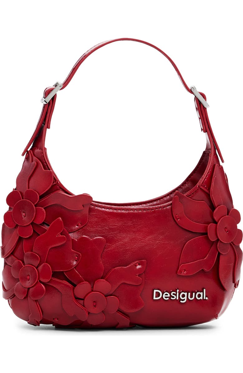 Desigual Faux Leather Shoulder Bag, Main, color, Red
