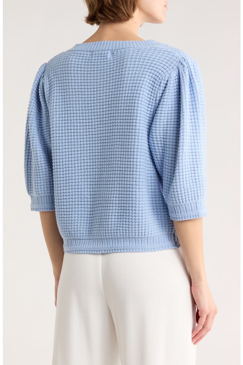 Elbow Length Sleeve Cardigan, Alternate, color, LIGHT BLUE
