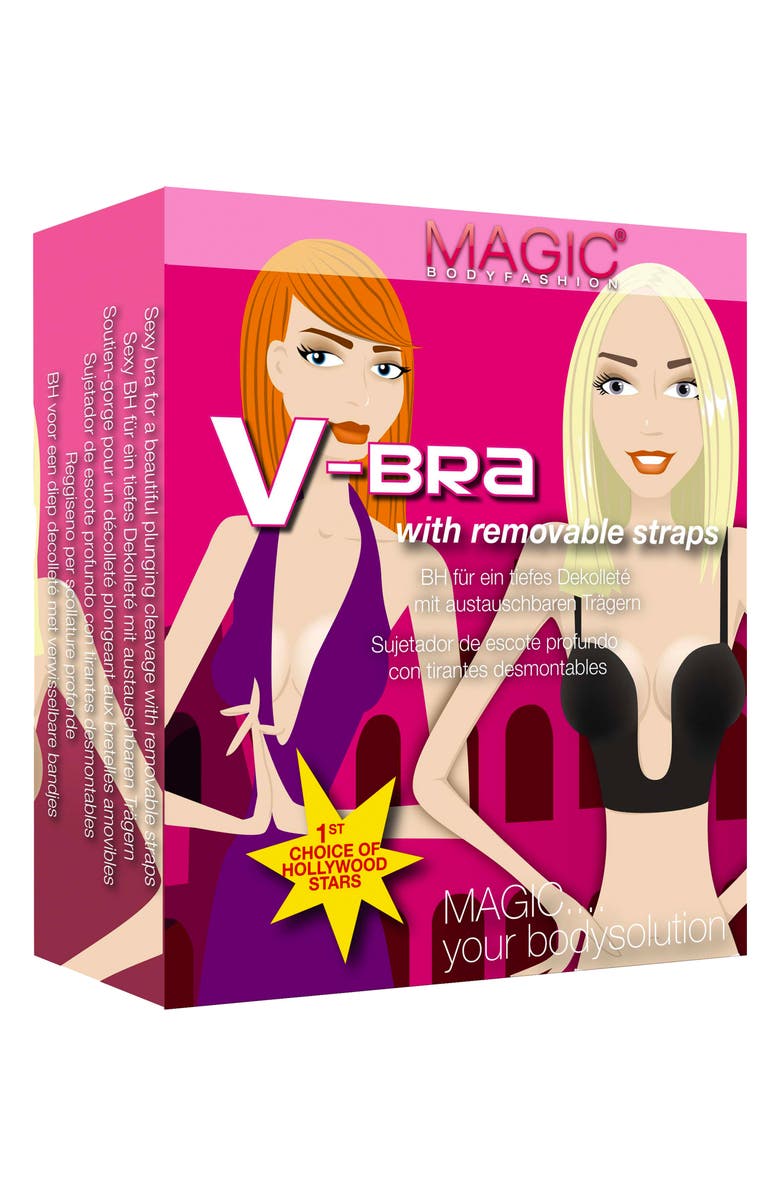 MAGIC Bodyfashion V-Bra Convertible Plunge Bra, Alternate, color, Latte