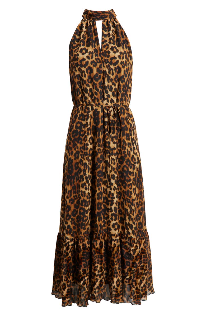 Sam Edelman Leopard Print High Neck Sleeveless Dress, Alternate, color,
