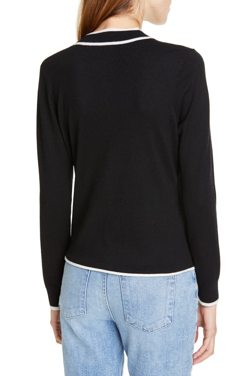 Lewit Tipped V-Neck Cardigan, Alternate, color,