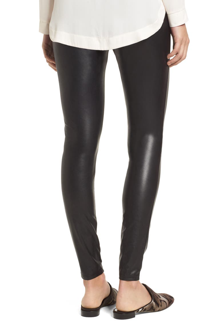 Leatherette Leggings, Alternate, color, BLACK