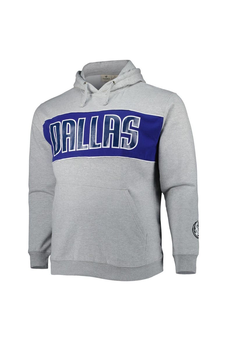 Men's Fanatics Branded Heather Gray Dallas Mavericks Big & Tall Wordmark Pullover Hoodie, Alternate, color, Heather Gray