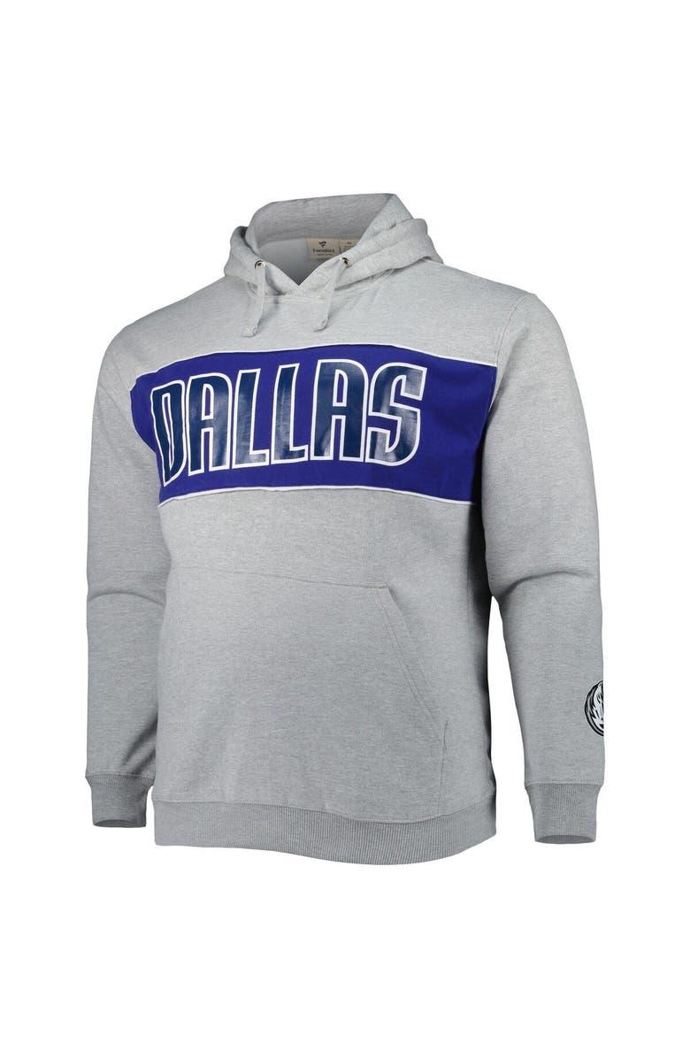 FANATICS Men's Fanatics Branded Heather Gray Dallas Mavericks Big & Tall Wordmark Pullover Hoodie, Alternate, color, Heather Gray