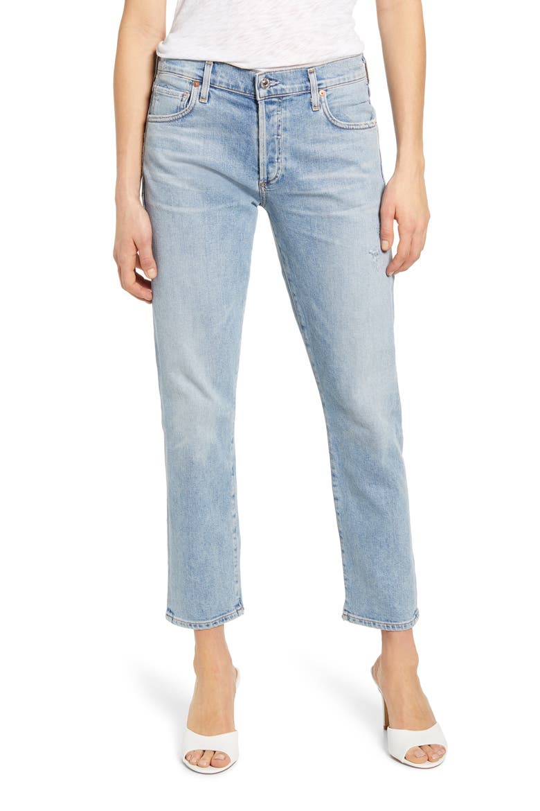 Emerson High Waist Slim Boyfriend Jeans, Main, color, EVER