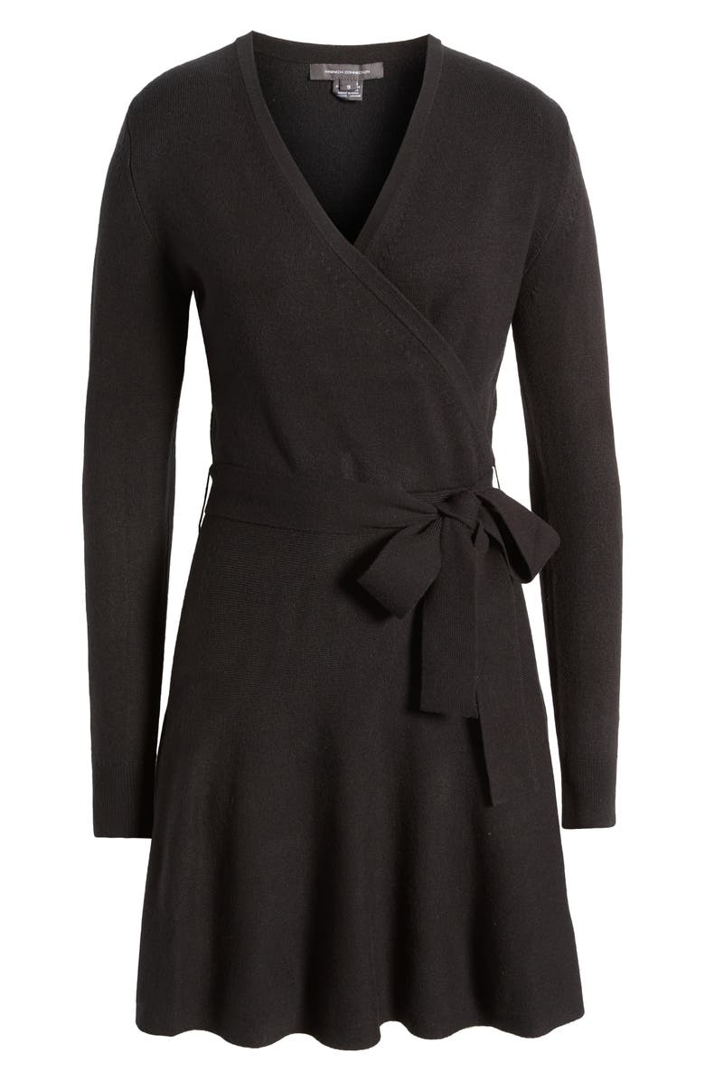French Connection Long Sleeve Faux Wrap Sweater Dress, Alternate, color, 