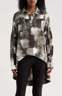 PATRIZIA LUCA Oversize High-Low Button-Up Shirt