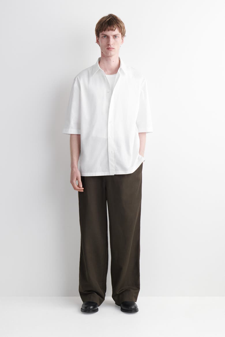Short-Sleeved Cotton Shirt, Alternate, color, WHITE