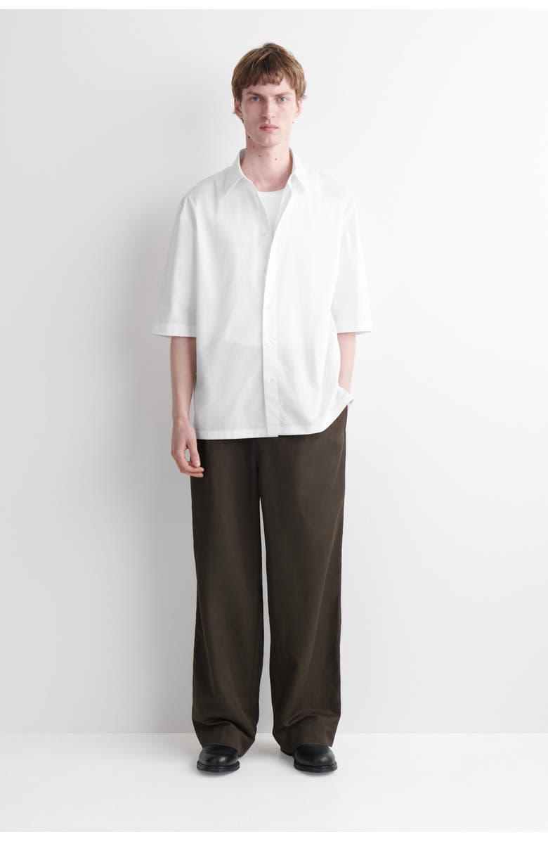 COS Short-Sleeved Cotton Shirt, Alternate, color, White